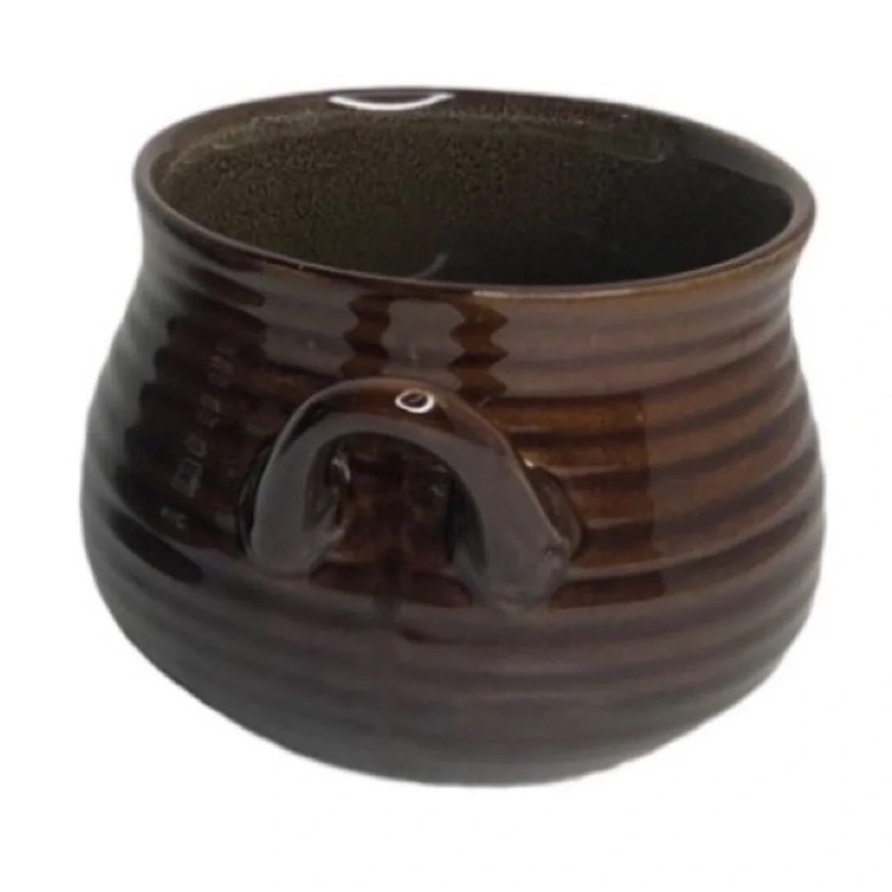 Crate & Barrel Brunswick Brown Bowl w/handles in EUC